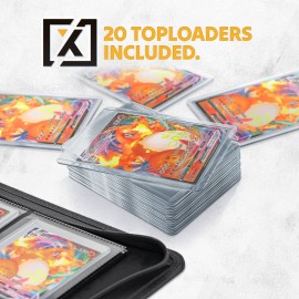 X PRO Toploader Binder | Holds 252 Toploaders | 20 Toploaders INCLUDED | 9-Pocket | Ringless Double-Sided Pockets for TCG, Sports | Premium Top Loader Storage