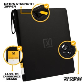 X PRO Toploader Binder | Holds 252 Toploaders | 20 Toploaders INCLUDED | 9-Pocket | Ringless Double-Sided Pockets for TCG, Sports | Premium Top Loader Storage