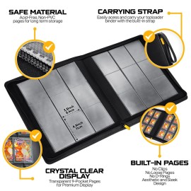 X PRO Toploader Binder | Holds 252 Toploaders | 20 Toploaders INCLUDED | 9-Pocket | Ringless Double-Sided Pockets for TCG, Sports | Premium Top Loader Storage