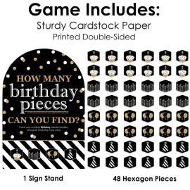 Big Dot of Happiness Adult Happy Birthday - Gold - Birthday Party Scavenger Hunt - 1 Stand and 48 Game Pieces - Hide and Find Game Big Dot of Happiness Adult Happy Birthday - Gold - Birthday Party Scavenger Hunt - 1 Stand and 48 Game Pieces - Hide and Find Game