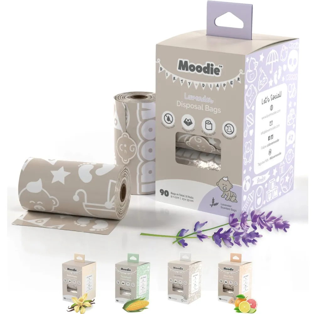 Disposable Diaper Bags (90 BAGS TOTAL) | LAVENDER SCENTED Dirty Diaper Bags Disposable (6 Refill Rolls 9x 13) | Leak Proof Diaper Trash Bags on the Go | Baby Poop Bags | Travel Diaper Bags Refill Disposable Diaper Bags (90 BAGS TOTAL) | LAVENDER SCENTED Dirty Diaper Bags Disposable (6 Refill Rolls 9x 13) | Leak Proof Diaper Trash Bags on the Go | Baby Poop Bags | Travel Diaper Bags Refill