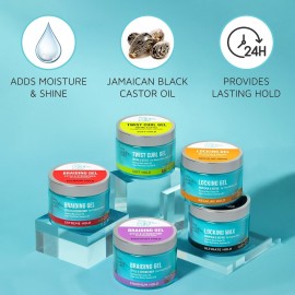 KISS COLORS & CARE Braid Gel Extreme Hold, 6 oz -Nourishing, Adds Shine, Moisture Boosting, Long Lasting Hold, For All Hair Types, Style and Stregthen, For Protective Styles