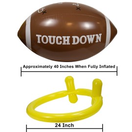 GiftExpress 40 Giant Jumbo Inflatable Football with Tee Set for Football Party, Gameday, and Football-Themed Party, Sport Party Decorations, Super Fun Football Games for Kids and Adults