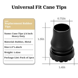 4Pcs Cane Tips 3/4 Inch Heavy Duty Rubber Cane Tips, Anti Slip TPR Replacement Rubber Tips for Canes, Walking Sticks, Hiking Stick, Seniors Crutches 4Pcs Cane Tips 3/4 Inch Heavy Duty Rubber Cane Tips, Anti Slip TPR Replacement Rubber Tips for Canes, Walking Sticks, Hiking Stick, Seniors Crutches