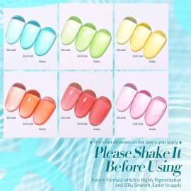 Born Pretty Jelly Gel Nail Polish Set Spring Summer Crystal Glass Translucent Pastel Gel Polish Blue Red Green Yellow Pink Soak Off UV Gel Polish 7ML 6PCS Born Pretty Jelly Gel Nail Polish Set Spring Summer Crystal Glass Translucent Pastel Gel Polish Blue Red Green Yellow Pink Soak Off UV Gel Polish 7ML 6PCS