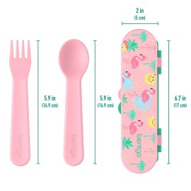 Bentgo Kids Utensil Set - Reusable Plastic Fork, Spoon & Storage Case - BPA-Free Materials, Easy-Grip Handles, Dishwasher Safe - Ideal for School Lunch, Travel, & Outdoors (Tropical) Bentgo Kids Utensil Set - Reusable Plastic Fork, Spoon & Storage Case - BPA-Free Materials, Easy-Grip Handles, Dishwasher Safe - Ideal for School Lunch, Travel, & Outdoors (Tropical)