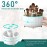 Diesisa Makeup Brush Holder Organizer,360 Rotating Makeup Brush Organizer,5 Slot Make up Brushes Cup for Cosmetics, Nail Polish, Art Supply, Bathroom Vanity Desktop Organizer - White