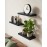 BAYKA Floating Shelves for Wall, Wall Mounted Rustic Wood Shelves for Bathroom, Bedroom, Living Room, Kitchen, Hanging Shelf for Books/Storage/Room Decor with 22lbs Capacity (Black, Set of 3, 15.7in)