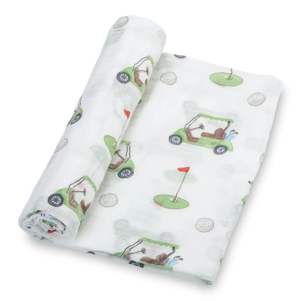 LollyBanks Baby Swaddle Blanket, 100% Cotton Muslin Blankets for Boys, Large 47 x 47 Inches Baby Receiving Blanket, Soft and Breathable Infant Swaddle, Baby Essentials, Registry (Golf Print) LollyBanks Baby Swaddle Blanket, 100% Cotton Muslin Blankets for Boys, Large 47 x 47 Inches Baby Receiving Blanket, Soft and Breathable Infant Swaddle, Baby Essentials, Registry (Golf Print)