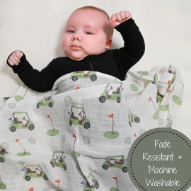 LollyBanks Baby Swaddle Blanket, 100% Cotton Muslin Blankets for Boys, Large 47 x 47 Inches Baby Receiving Blanket, Soft and Breathable Infant Swaddle, Baby Essentials, Registry (Golf Print) LollyBanks Baby Swaddle Blanket, 100% Cotton Muslin Blankets for Boys, Large 47 x 47 Inches Baby Receiving Blanket, Soft and Breathable Infant Swaddle, Baby Essentials, Registry (Golf Print)