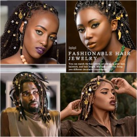Qinzave 294Pcs Hair Jewelry Accessories for Braids, Dreadlocks & Loc - Aluminum Gold Silver Hair Decoration with Cuffs, Charms & Multiple Pendants Qinzave 294Pcs Hair Jewelry Accessories for Braids, Dreadlocks & Loc - Aluminum Gold Silver Hair Decoration with Cuffs, Charms & Multiple Pendants