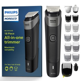 Philips Norelco Multigroom Series 5000 18 Piece, Beard Face, Hair, Body and Intimate Hair Trimmer for Men - NO BLADE OIL MG5910/49
