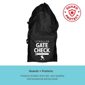 J.L. Childress Gate Check Bag for Single & Double Strollers - Stroller Bag for Airplane - Large Stroller Travel Bag for Airplane - Air Travel Stroller Bag - Black