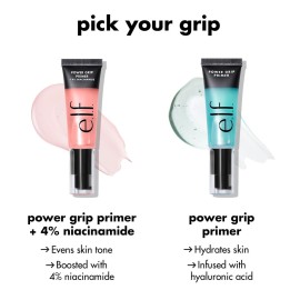 e.l.f. Power Grip Primer + 4% Niacinamide, Gel-Based & Hydrating Face Primer, Evens Skin & Brightens, Grips Makeup, Vegan & Cruelty-Free, 0.8 Fl Oz e.l.f. Power Grip Primer + 4% Niacinamide, Gel-Based & Hydrating Face Primer, Evens Skin & Brightens, Grips Makeup, Vegan & Cruelty-Free, 0.8 Fl Oz
