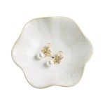 Jewelry Dish Tray, Ring Dish, Ceramic Trinket Tray, Key Bowl, Decorative Plate, for Friends Sisters Daughter Mother (Milky White)