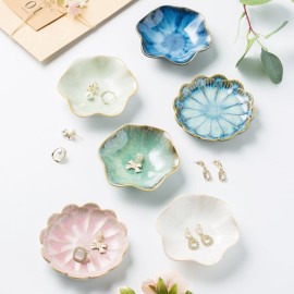 Jewelry Dish Tray, Ring Dish, Ceramic Trinket Tray, Key Bowl, Decorative Plate, for Friends Sisters Daughter Mother (Milky White) Jewelry Dish Tray, Ring Dish, Ceramic Trinket Tray, Key Bowl, Decorative Plate, for Friends Sisters Daughter Mother (Milky White)