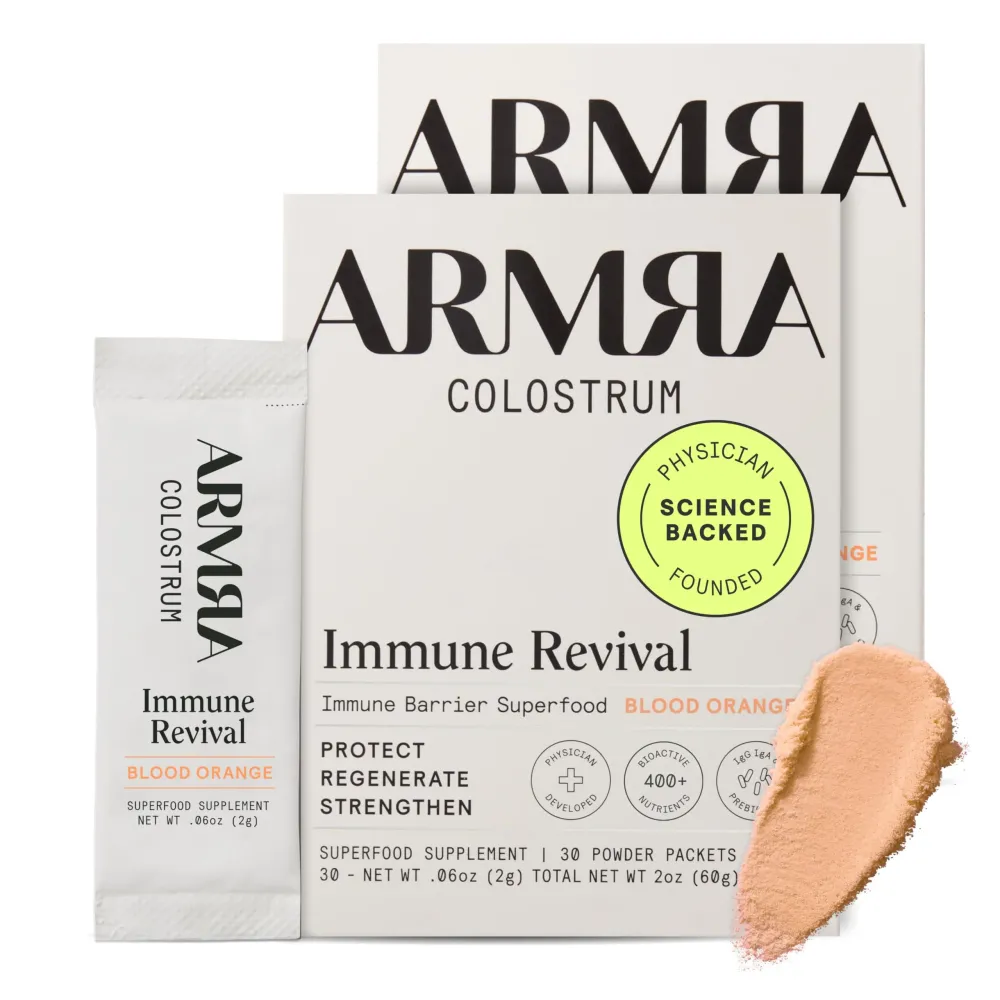 ARMRA Colostrum Premium Powder, Grass Fed, Gut Health Bloating Immunity Skin & Hair, Contains 400+ Bioactive Nutrients, Potent Bioavailable, Keto, Gluten & Fat Free (Blood Orange | 60 Servings) ARMRA Colostrum Premium Powder, Grass Fed, Gut Health Bloating Immunity Skin & Hair, Contains 400+ Bioactive Nutrients, Potent Bioavailable, Keto, Gluten & Fat Free (Blood Orange | 60 Servings)