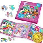 QUOKKA Magnetic Puzzles for Kids Ages 4-6 - 36 Pieces Sudoku Toddler Puzzles Ages 2-4 - Travel Games for Kids Ages 3-5 - Princess Unicorn Mermaid Toddler Travel Toys - Car Airplane Road Trip Games