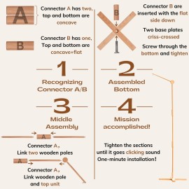 Lanttoe Crib Mobile Arm Wooden Floorstanding - 61 Inches Mobile Arm for Crib|Movable Baby Mobile Hanger|Strong Anti-Dumping Attachment|100% Natural EU Beech Wood|Thicker Wooden Pole|Boho Nursery Decor Lanttoe Crib Mobile Arm Wooden Floorstanding - 61 Inches Mobile Arm for Crib|Movable Baby Mobile Hanger|Strong Anti-Dumping Attachment|100% Natural EU Beech Wood|Thicker Wooden Pole|Boho Nursery Decor