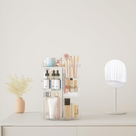 Rotating Makeup Organizer, DIY 8 Adjustable Layers Spinning Skincare Organizer, Cosmetic Display Case with Brush Holder Perfume Tray, Multi-Function Storage Carousel for Vanity Bathroom Countertop Rotating Makeup Organizer, DIY 8 Adjustable Layers Spinning Skincare Organizer, Cosmetic Display Case with Brush Holder Perfume Tray, Multi-Function Storage Carousel for Vanity Bathroom Countertop