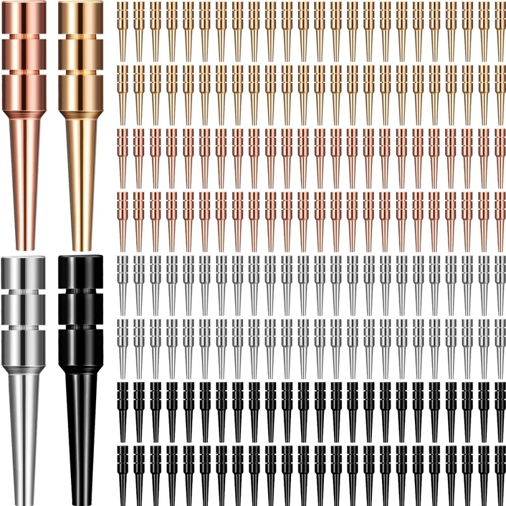 Lewtemi 192 Pieces Metal Cribbage Board Pegs Fit 1/ 8 Holes Cribbage Pins with a Tapered Design Friend and Family Pack for Traditional Board Game, 4 Colors