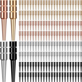 Lewtemi 192 Pieces Metal Cribbage Board Pegs Fit 1/ 8 Holes Cribbage Pins with a Tapered Design Friend and Family Pack for Traditional Board Game, 4 Colors