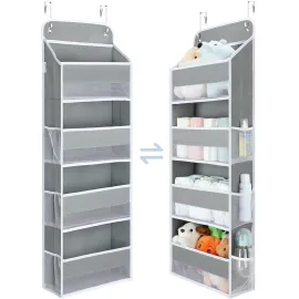 Yecaye 1 Pack Bathroom Organizers and Storage, 35.2lbs Load Toy Stuffed Animal Storage, Swing-proof Hanging Over the Door Organizer for Nursery Newborn Baby Essential Stuff