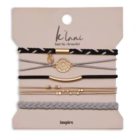 K\'lani Inspire Bracelets for Women - Elastic Bracelets and Boho Hair Ties - Cute Hair Ties for Women and Hair Tie Accessories - Stylish Bracelets Boho Style for Hair and Wrist - Set of 5 (Medium)