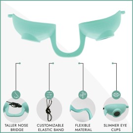 Super Sunnies EVO Flex UV Eye Protection, FDA Compliant, Tanning Bed Goggles, Red Light Theraphy Eyeshields with Case - Teal Super Sunnies EVO Flex UV Eye Protection, FDA Compliant, Tanning Bed Goggles, Red Light Theraphy Eyeshields with Case - Teal