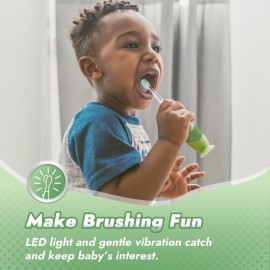 Papablic Toddler Sonic Electric Toothbrush Kids for Ages 1-3 Years, Baby Electric Toothbrush with Cute Dino Cover and Smart LED Timer, 4 Brush Heads (Max) Papablic Toddler Sonic Electric Toothbrush Kids for Ages 1-3 Years, Baby Electric Toothbrush with Cute Dino Cover and Smart LED Timer, 4 Brush Heads (Max)