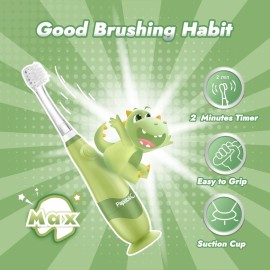 Papablic Toddler Sonic Electric Toothbrush Kids for Ages 1-3 Years, Baby Electric Toothbrush with Cute Dino Cover and Smart LED Timer, 4 Brush Heads (Max) Papablic Toddler Sonic Electric Toothbrush Kids for Ages 1-3 Years, Baby Electric Toothbrush with Cute Dino Cover and Smart LED Timer, 4 Brush Heads (Max)