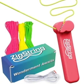 ZipString Original - As Seen on Shark Tank - Classic ZipString Rope Launcher Toy, Perfect for Kids & Adults - Fly a String Loop in The Air for Endless Tricks & Fun, Wonderment Awaits, Rock\'it Red