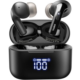 TOZO T20 Wireless Earbuds Bluetooth Headphones 48.5 Hrs Playtime with LED Digital Display, IPX8 Waterproof, Dual Mic Call Noise Cancelling 10mm Broad Range Speakers with Wireless Charging Case TOZO T20 Wireless Earbuds Bluetooth Headphones 48.5 Hrs Playtime with LED Digital Display, IPX8 Waterproof, Dual Mic Call Noise Cancelling 10mm Broad Range Speakers with Wireless Charging Case