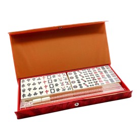 Doefo Mahjong - Traditional Chinese Mahjong Set with 144 Tiles, 2 Spare Cards, Portable Travel Board Game Doefo Mahjong - Traditional Chinese Mahjong Set with 144 Tiles, 2 Spare Cards, Portable Travel Board Game