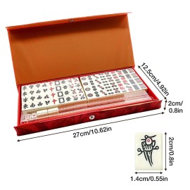 Doefo Mahjong - Traditional Chinese Mahjong Set with 144 Tiles, 2 Spare Cards, Portable Travel Board Game Doefo Mahjong - Traditional Chinese Mahjong Set with 144 Tiles, 2 Spare Cards, Portable Travel Board Game