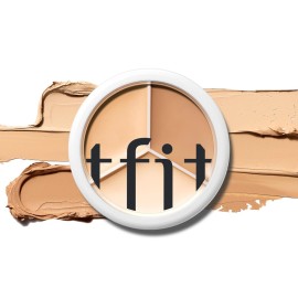 TFIT Multi-Use Pot Concealer - Triple Palette | High-Pigmented, Full Coverage & Crease-Proof | Korean Concealer for Dark Circles, Redness & Blemishes (01 Neutral, 0.52 Oz)