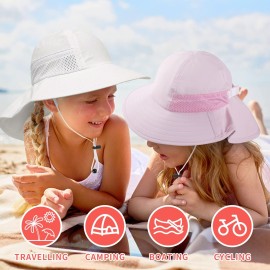 2-Pack Toddler Baby Sun Hat Summer UPF 50+ Protection for Boys Girls Kids Adjustable Beach Hats with Bucket Wide Brim Age 1-7 Years Outdoor(Small,Pink + White) 2-Pack Toddler Baby Sun Hat Summer UPF 50+ Protection for Boys Girls Kids Adjustable Beach Hats with Bucket Wide Brim Age 1-7 Years Outdoor(Small,Pink + White)
