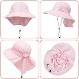 2-Pack Toddler Baby Sun Hat Summer UPF 50+ Protection for Boys Girls Kids Adjustable Beach Hats with Bucket Wide Brim Age 1-7 Years Outdoor(Small,Pink + White) 2-Pack Toddler Baby Sun Hat Summer UPF 50+ Protection for Boys Girls Kids Adjustable Beach Hats with Bucket Wide Brim Age 1-7 Years Outdoor(Small,Pink + White)