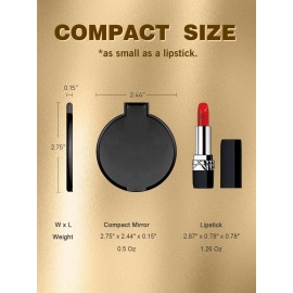 Qislee Compact Mirror Bulk, Round Makeup Mirror for Purse, Set of 4 (Black) Qislee Compact Mirror Bulk, Round Makeup Mirror for Purse, Set of 4 (Black)