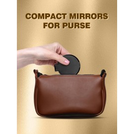 Qislee Compact Mirror Bulk, Round Makeup Mirror for Purse, Set of 4 (Black) Qislee Compact Mirror Bulk, Round Makeup Mirror for Purse, Set of 4 (Black)