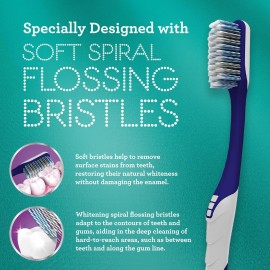 GuruNanda Gentle Giant Toothbrush with Dual Action Flossing Spiral Bristles, Non-Slip Ergo Dexa Grip, Helps in Teeth Whitening, BPA Free, (4 Count) GuruNanda Gentle Giant Toothbrush with Dual Action Flossing Spiral Bristles, Non-Slip Ergo Dexa Grip, Helps in Teeth Whitening, BPA Free, (4 Count)