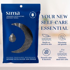 Exfoliating Washcloth Face & Body Scrub Towel - Japanese Exfoliating Towel with Hexagon Fibers, Exfoliating Body Scrubber with 2 Sides for Scrubbing & Washing - 1 Extra Long Towel Exfoliating Washcloth Face & Body Scrub Towel - Japanese Exfoliating Towel with Hexagon Fibers, Exfoliating Body Scrubber with 2 Sides for Scrubbing & Washing - 1 Extra Long Towel