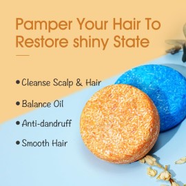 LIYALAN Shampoo Bar for Hair Solid Soap(2 Pack) Rosemary and Jasmine Shampoo Bar,Deep Cleansing Hair Shampoo for Fine & Oily Hair