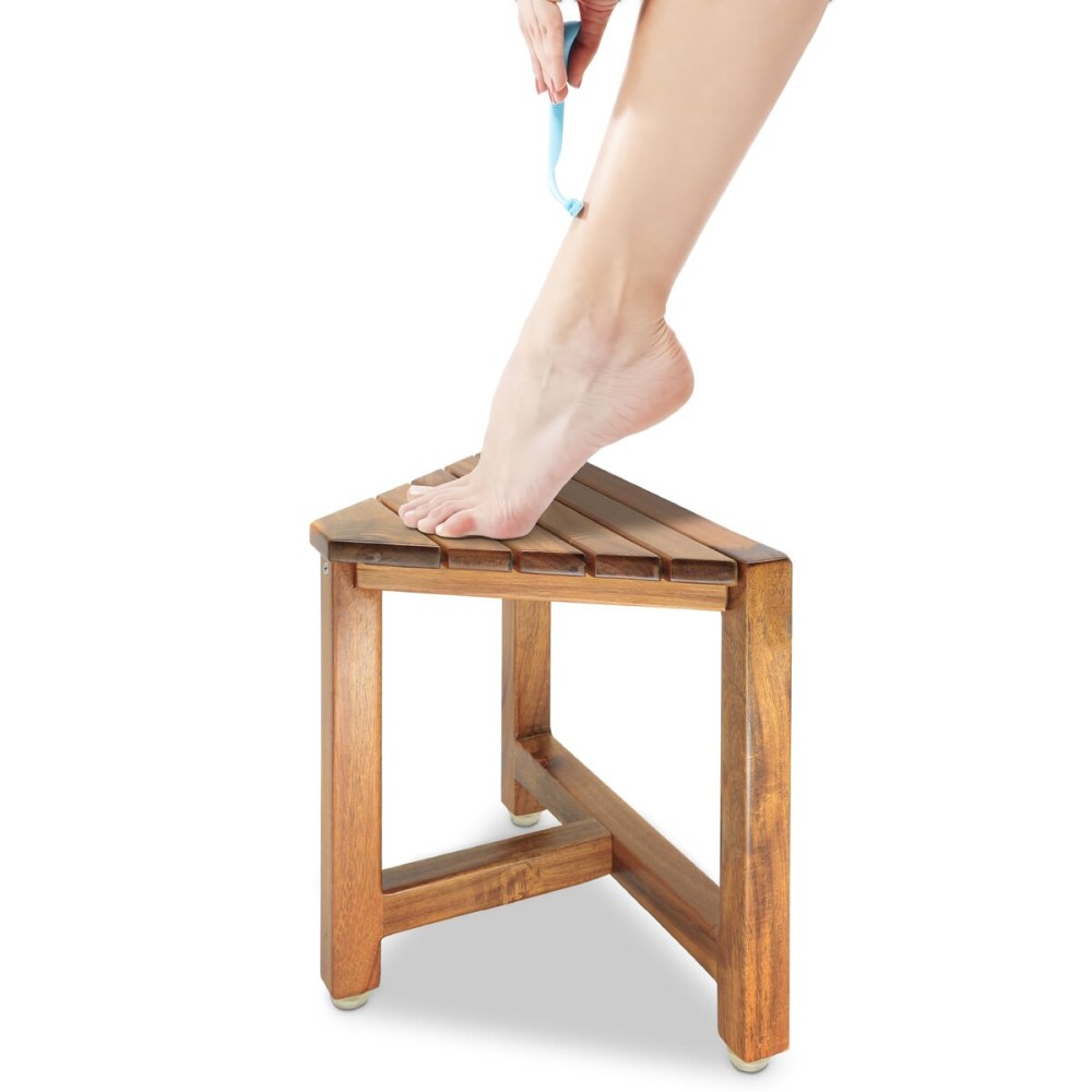 ENKEZI Shower Foot Rest 12 in - Shower Stool for Shaving Legs, Small Corner Bathroom Bench Suitable for Small Shower Spaces - Bath Seat, Spa Foot Rest Shaving Stool Corner ENKEZI Shower Foot Rest 12 in - Shower Stool for Shaving Legs, Small Corner Bathroom Bench Suitable for Small Shower Spaces - Bath Seat, Spa Foot Rest Shaving Stool Corner