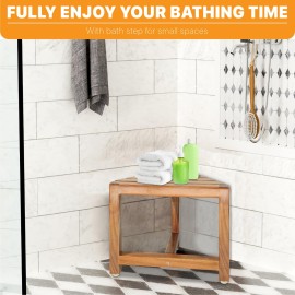 ENKEZI Shower Foot Rest 12 in - Shower Stool for Shaving Legs, Small Corner Bathroom Bench Suitable for Small Shower Spaces - Bath Seat, Spa Foot Rest Shaving Stool Corner ENKEZI Shower Foot Rest 12 in - Shower Stool for Shaving Legs, Small Corner Bathroom Bench Suitable for Small Shower Spaces - Bath Seat, Spa Foot Rest Shaving Stool Corner