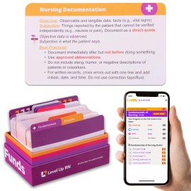 Nursing Fundamentals Flash Cards - No Fluff - Only Essential Info for Nursing School - 2025 NCLEX ATI HESI Review LPN RN Flash Cards (204 Cards)