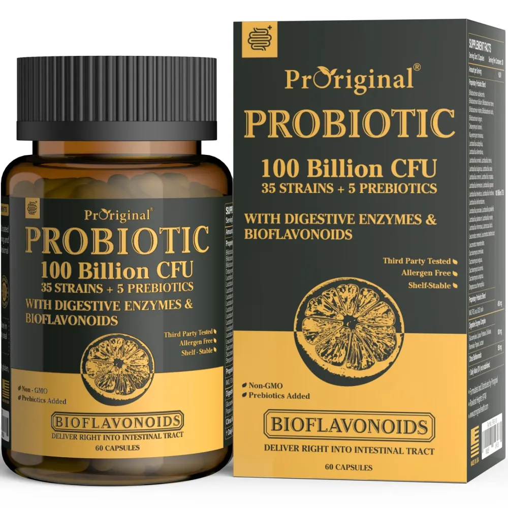 Probiotics with Prebiotics for Men and Women - 35 Strains Organic Probiotic 100 Billion CFU for Gut & Digestive Health, Vegan Acidophilus Probiotic Supplement, Non-GMO Raw Probiotic 60 Capsules Probiotics with Prebiotics for Men and Women - 35 Strains Organic Probiotic 100 Billion CFU for Gut & Digestive Health, Vegan Acidophilus Probiotic Supplement, Non-GMO Raw Probiotic 60 Capsules