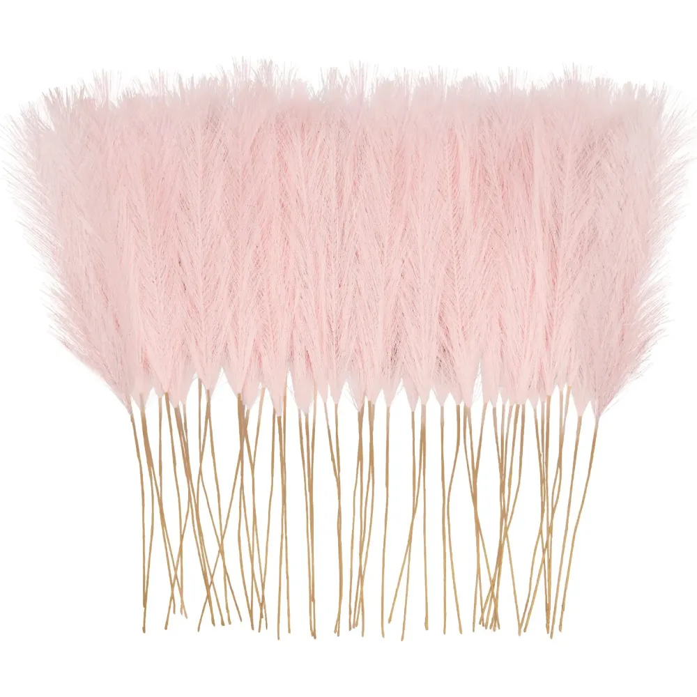 obbsie 50pcs Pink Faux Pampas Grass Decor, 21.6 Short Artificial Pompous Grass Floral Fake Pompas Grass Branches Vase Filler Flower Arrangement for Home Wedding Boho Decor obbsie 50pcs Pink Faux Pampas Grass Decor, 21.6 Short Artificial Pompous Grass Floral Fake Pompas Grass Branches Vase Filler Flower Arrangement for Home Wedding Boho Decor
