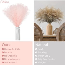 obbsie 50pcs Pink Faux Pampas Grass Decor, 21.6 Short Artificial Pompous Grass Floral Fake Pompas Grass Branches Vase Filler Flower Arrangement for Home Wedding Boho Decor obbsie 50pcs Pink Faux Pampas Grass Decor, 21.6 Short Artificial Pompous Grass Floral Fake Pompas Grass Branches Vase Filler Flower Arrangement for Home Wedding Boho Decor