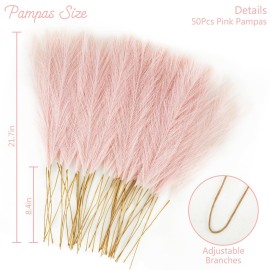 obbsie 50pcs Pink Faux Pampas Grass Decor, 21.6 Short Artificial Pompous Grass Floral Fake Pompas Grass Branches Vase Filler Flower Arrangement for Home Wedding Boho Decor obbsie 50pcs Pink Faux Pampas Grass Decor, 21.6 Short Artificial Pompous Grass Floral Fake Pompas Grass Branches Vase Filler Flower Arrangement for Home Wedding Boho Decor